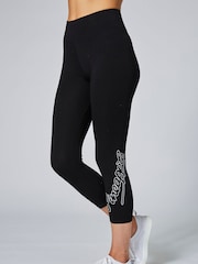 Pineapple Black Logo High Waisted Crop Leggings - Image 1 of 5