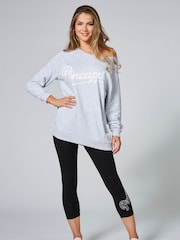 Pineapple Black Logo High Waisted Crop Leggings - Image 2 of 5