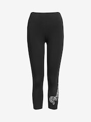 Pineapple Black Logo High Waisted Crop Leggings - Image 5 of 5