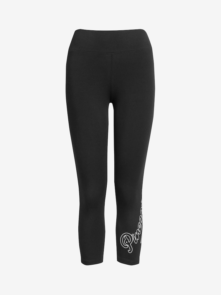 Pineapple Black Logo High Waisted Crop Leggings - Image 5 of 5