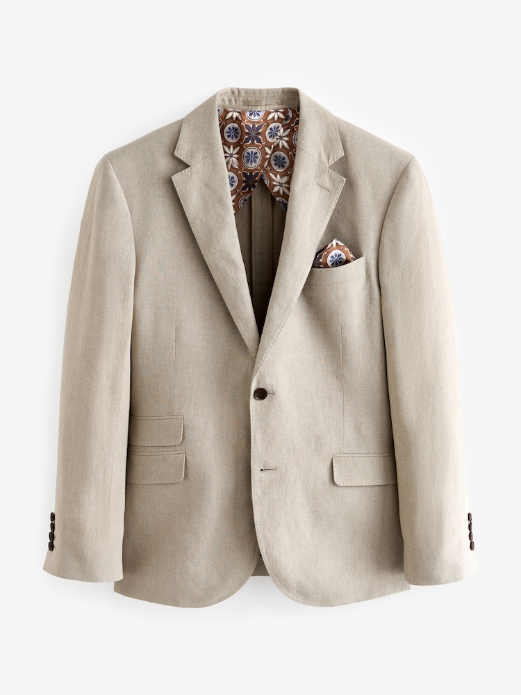 Neutral - Slim Fit Signature Leomaster Anzugjacke aus italienischem Leinen - Image 6 of 10