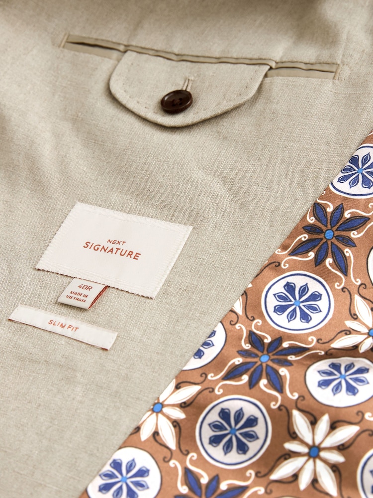 Neutral - Slim Fit Signature Leomaster Anzugjacke aus italienischem Leinen - Image 9 of 10