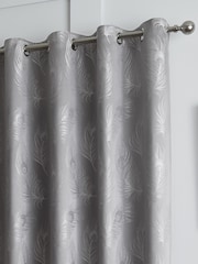Curtina 100% Cotton Feather Jacquard Lined Eyelet Curtains - Imagem 1 de 4