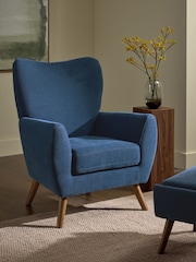 Soft Twill Navy Blue Wilson Highback Large Armchair - Image 1 of 6
