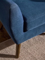 Soft Twill Navy Blue Wilson Highback Large Armchair - Image 2 of 6