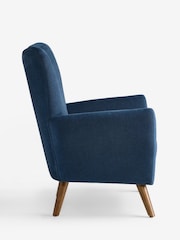 Soft Twill Navy Blue Wilson Highback Large Armchair - Image 5 of 6