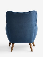Soft Twill Navy Blue Wilson Highback Large Armchair - Image 6 of 6