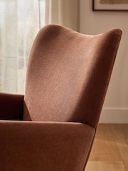 Soft Twll Rust Brown Wilson Highback Large Armchair - Image 3 of 7