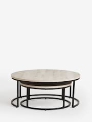 Grey Bronx Nest of 2, Round Coffee Table - Image 2 of 7