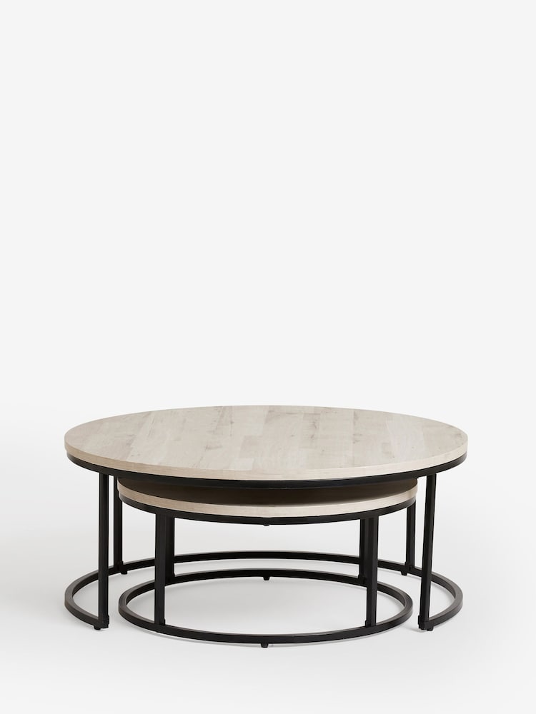 Grey Bronx Nest of 2, Round Coffee Table - Image 2 of 7