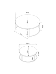 Grey Bronx Nest of 2, Round Coffee Table - Image 7 of 7