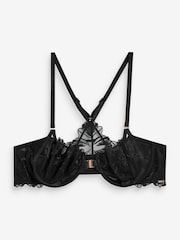 Lipsy Black Non Pad Balcony Embroidery Bra - Image 5 of 5