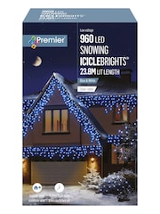 Premier Decorations Ltd White Brite 720 LED Snowing Icicles Christmas Lights with Timer 17.8M - Image 2 of 4