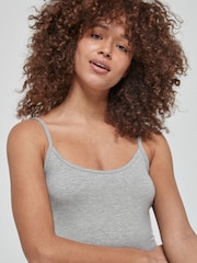 Grey Marl Longline Thin Strap Vest - Image 7 of 8