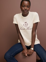 Cream Heavyweight Short Sleeve Crew Neck T-Shirt - Image 1 of 6