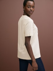 Cream Heavyweight Short Sleeve Crew Neck T-Shirt - Image 3 of 6