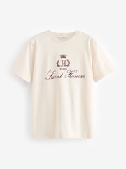Cream Heavyweight Short Sleeve Crew Neck T-Shirt - Image 5 of 6