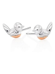 Beaverbrooks Sterling Silver And Rose Gold Plated Robin Earrings - Image 1 of 3
