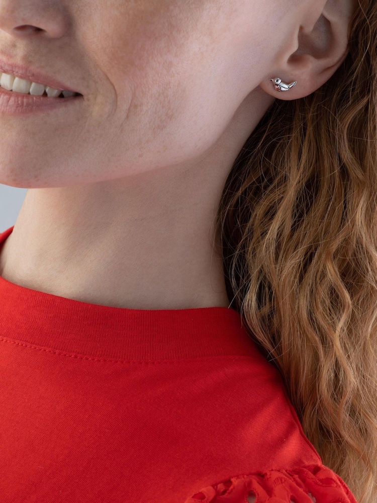 Beaverbrooks Sterling Silver And Rose Gold Plated Robin Earrings - Image 2 of 3 Beaverbrooks Sterling Silver And Rose Gold Plated Robin Earrings - Image 2 of 3