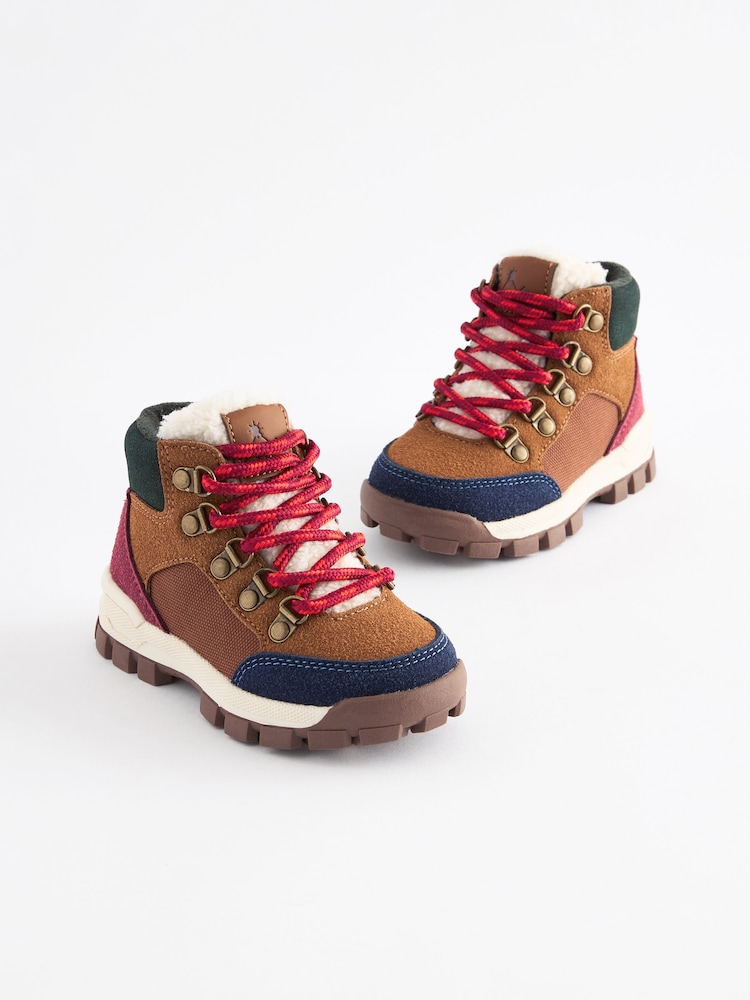 Tan Brown Colourblock Thermal Thinsulate™ Lined Hiker Boots - Image 1 of 5