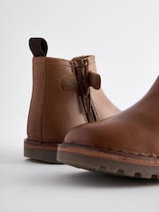 Tan Brown Standard Fit (F) Warm Lined Leather Chelsea Boots - Image 5 of 5