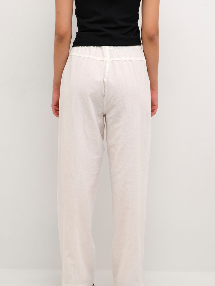 Kaffe Naya With Elastic Waist Casual 100% Cotton Trousers - Image 2 of 6