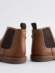 Hellbraun - Warmgefütterte Chelsea-Stiefeletten aus Leder - Bild 5 von 5