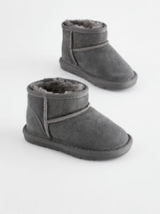 Grey Warm Lined Suede Boots - Image 1 of 5