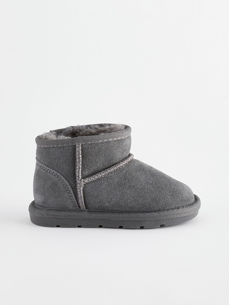 Grey Warm Lined Suede Boots - Image 2 of 5