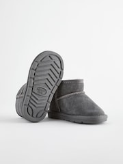 Grey Warm Lined Suede Boots - Image 4 of 5