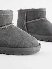 Grey Warm Lined Suede Boots - Image 5 of 5
