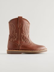 Brown Leather Western Boots - Image 2 of 6