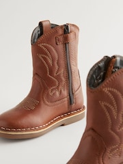 Brown Leather Western Boots - Image 3 of 6