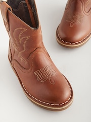 Brown Leather Western Boots - Image 4 of 6