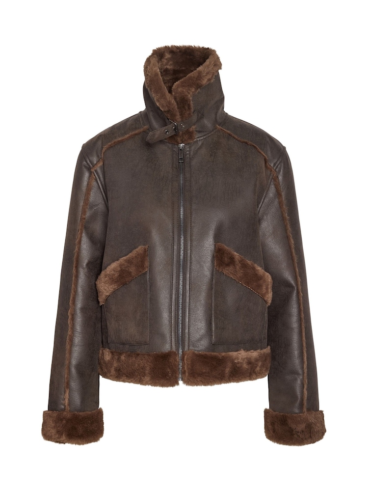 NOISY MAY Brown Shearling Jacket - Image 3 of 3