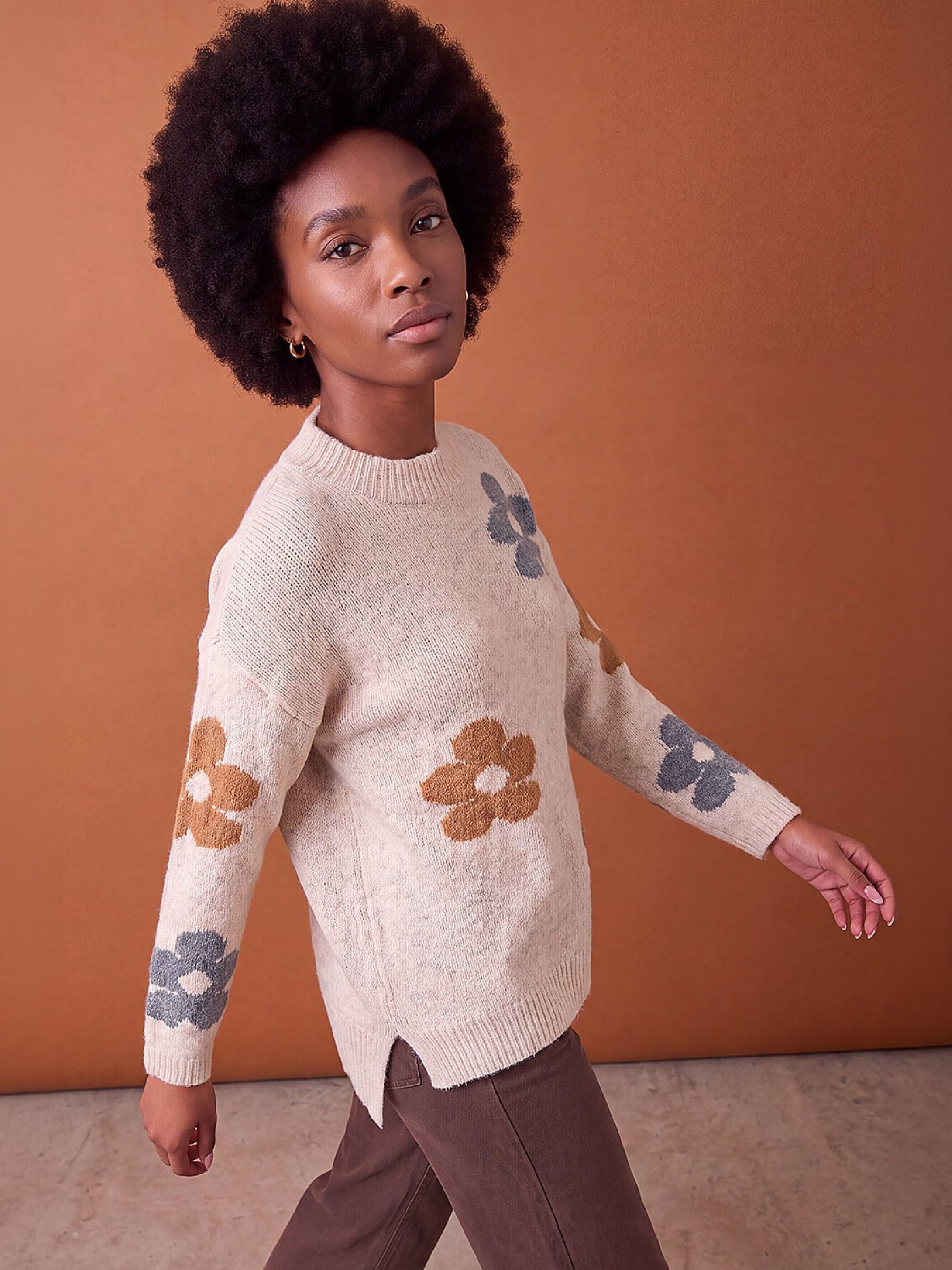 Buy Roman Natural Scattered Flower Jumper from Next USA