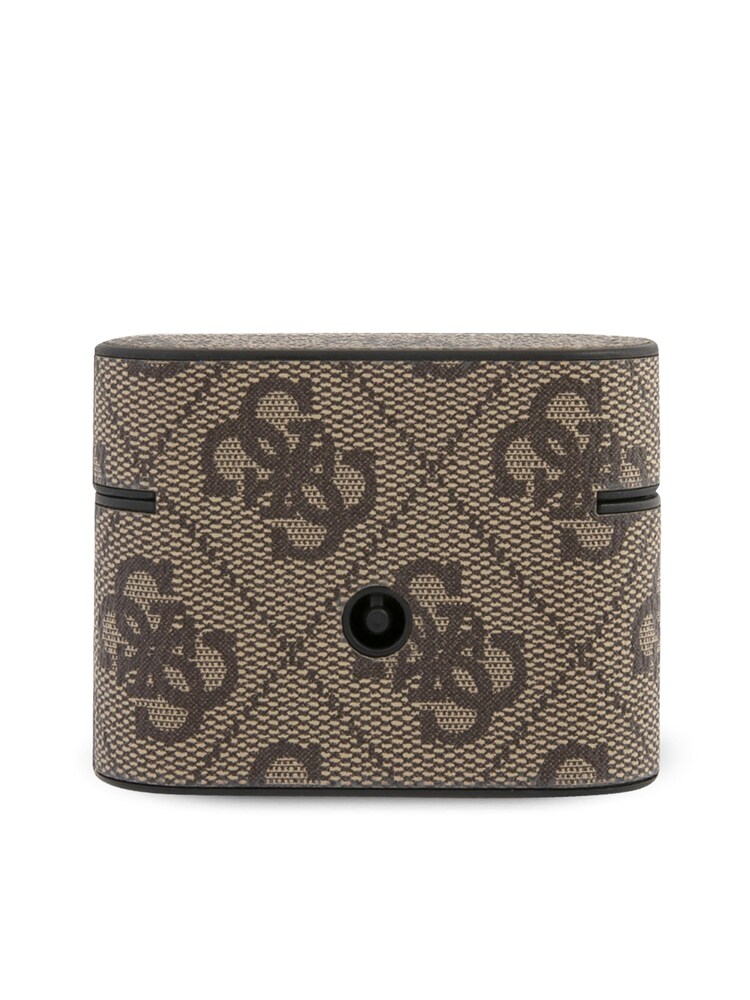 Guess Pc Pu 4G Round Shape Brown Airpods Case with Metal Logo - Image 2 of 2