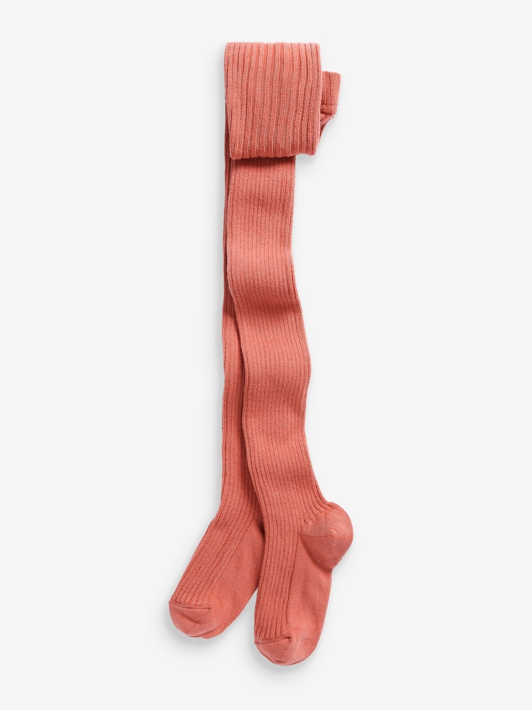 Oatmeal/Sage/Ginger Cotton Rich Rib Tights 3 Pack - Image 2 of 4