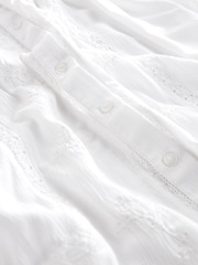 White Embroidered Strappy Maxi Summer Dress - Image 6 of 8