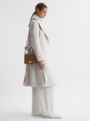 Reiss Brown Lexington Suede Leather Shoulder Bag - Image 6 of 6