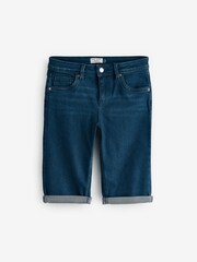 Inky Blue Denim Knee Length Shorts - Image 4 of 5