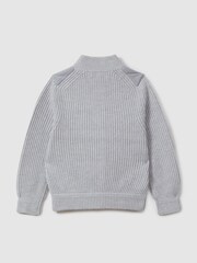 Reiss Soft Grey Melange Trainer Hybrid Zip Through Quilted Jacket - Image 2 of 8