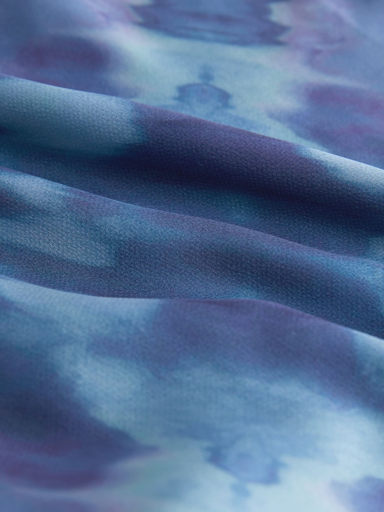Blue Satin Strappy Tie-Dye Dress - Image 6 of 6