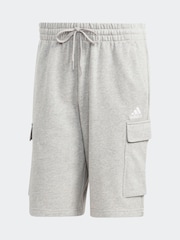 adidas Grey Essentials French Terry Cargo 100% Cotton Shorts - Image 6 of 6