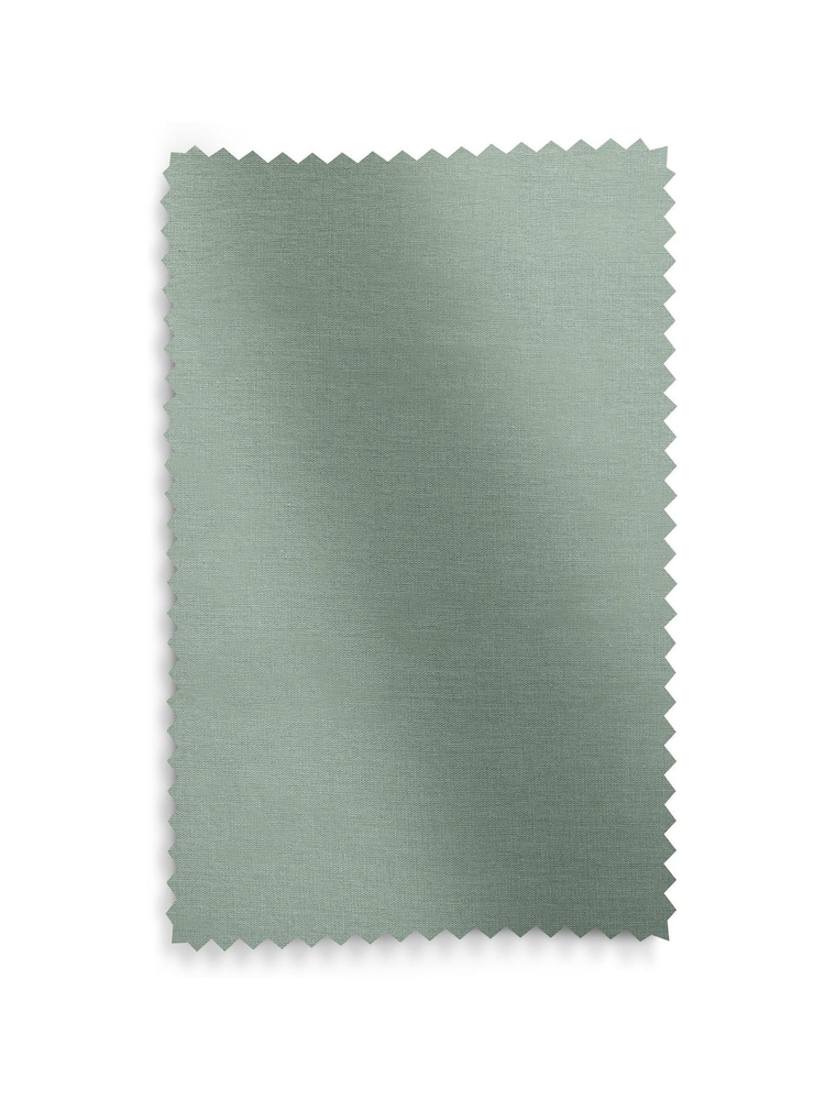 Green Sage Blackout/Thermal Cotton Eyelet Curtains - Image 7 of 7