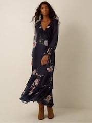 Monsoon Rowena V-Neck Ruffle Floral Print Maxi Dress - Image 1 of 4