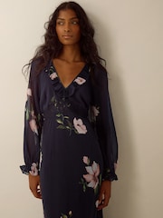 Monsoon Rowena V-Neck Ruffle Floral Print Maxi Dress - Image 3 of 4
