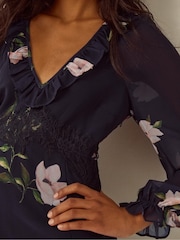 Monsoon Rowena V-Neck Ruffle Floral Print Maxi Dress - Image 4 of 4