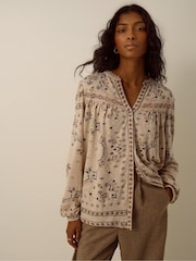 Monsoon Gigi V-Neck Paisley Print Jersey Shirt - Εικόνα 1 από 4