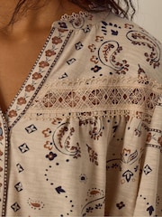 Monsoon Gigi V-Neck Paisley Print Jersey Shirt - Εικόνα 4 από 4